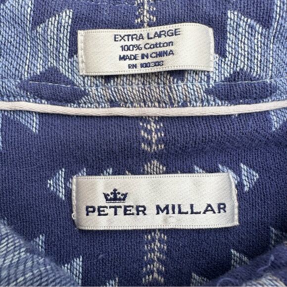 Peter Millar Mountainside Aztec Long Sleeve Woven Boho Western Button Shirt XL - Picture 3 of 8
